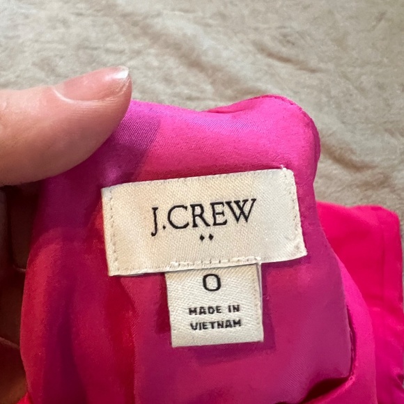 NWOT JCrew Hot pink scalloped cami spaghetti strap tanktop size 0 - Picture 3 of 4